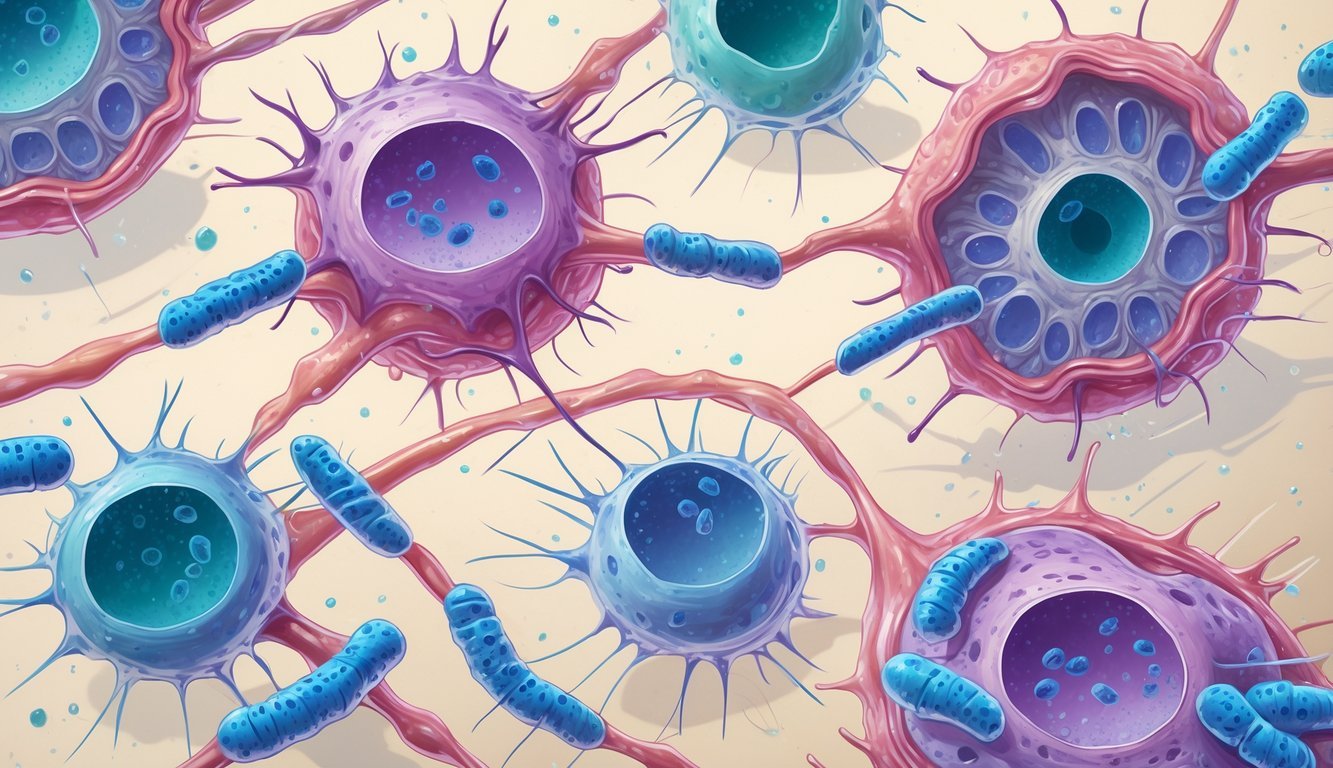 Prikaz procesa mitoza i mejoza kroz različite faze diobe stanica s jasno vidljivim kromosomima i staničnim strukturama.