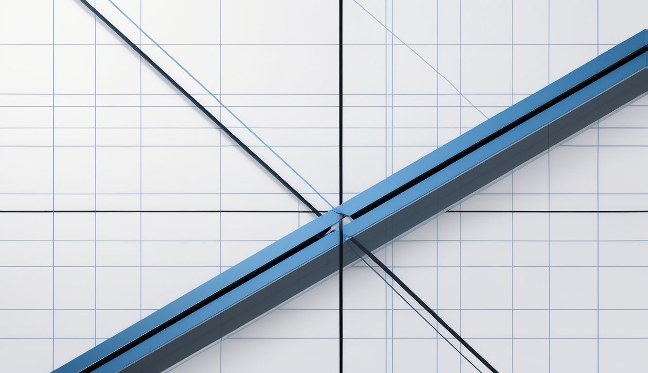 Dva pravca koji se sijeku pod pravim kutom na geometrijskoj mreži.