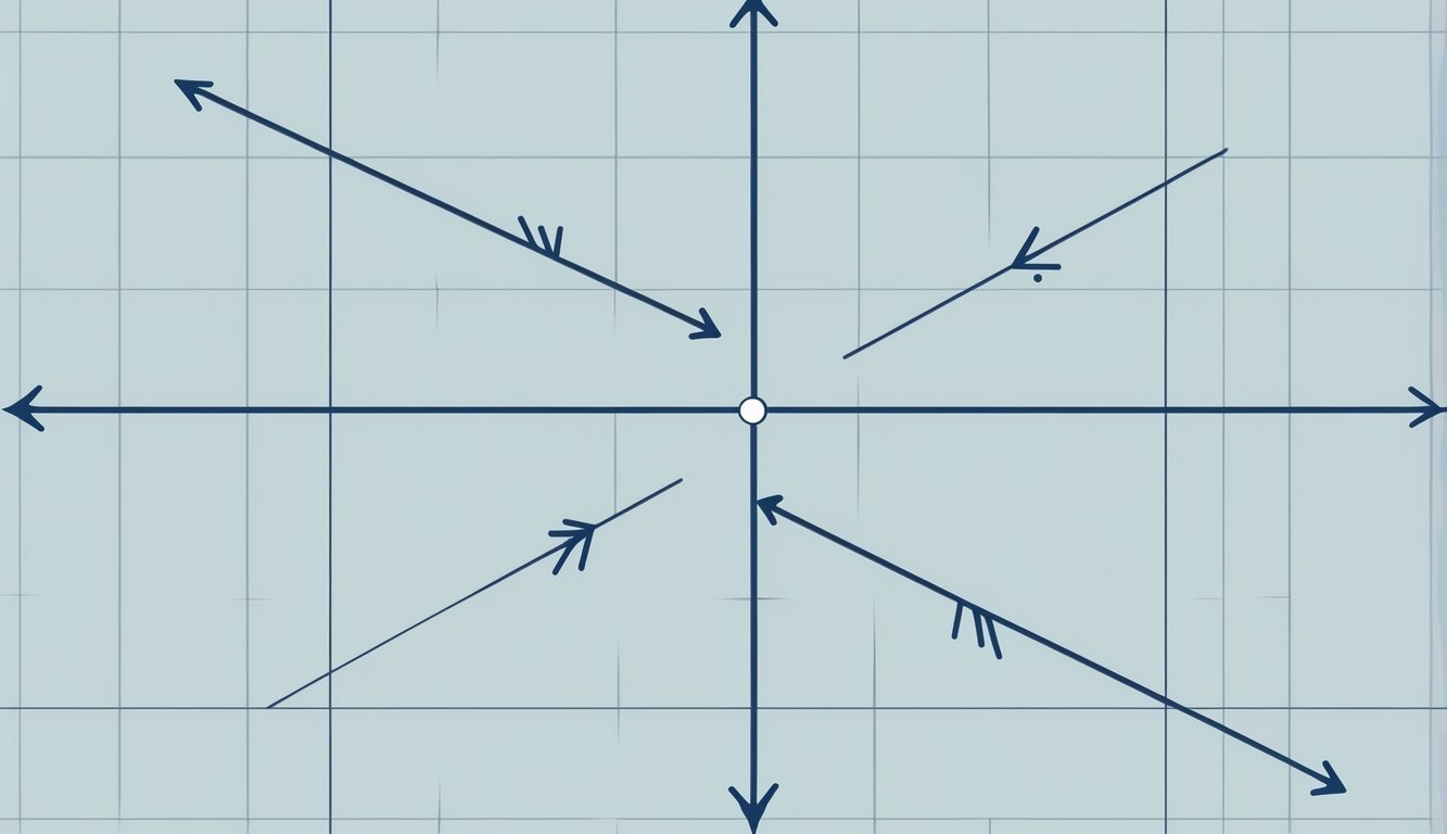 Dvije linije koje se sijeku pod pravim kutom, jedna vertikalna i jedna horizontalna, na jednostavnoj pozadini.