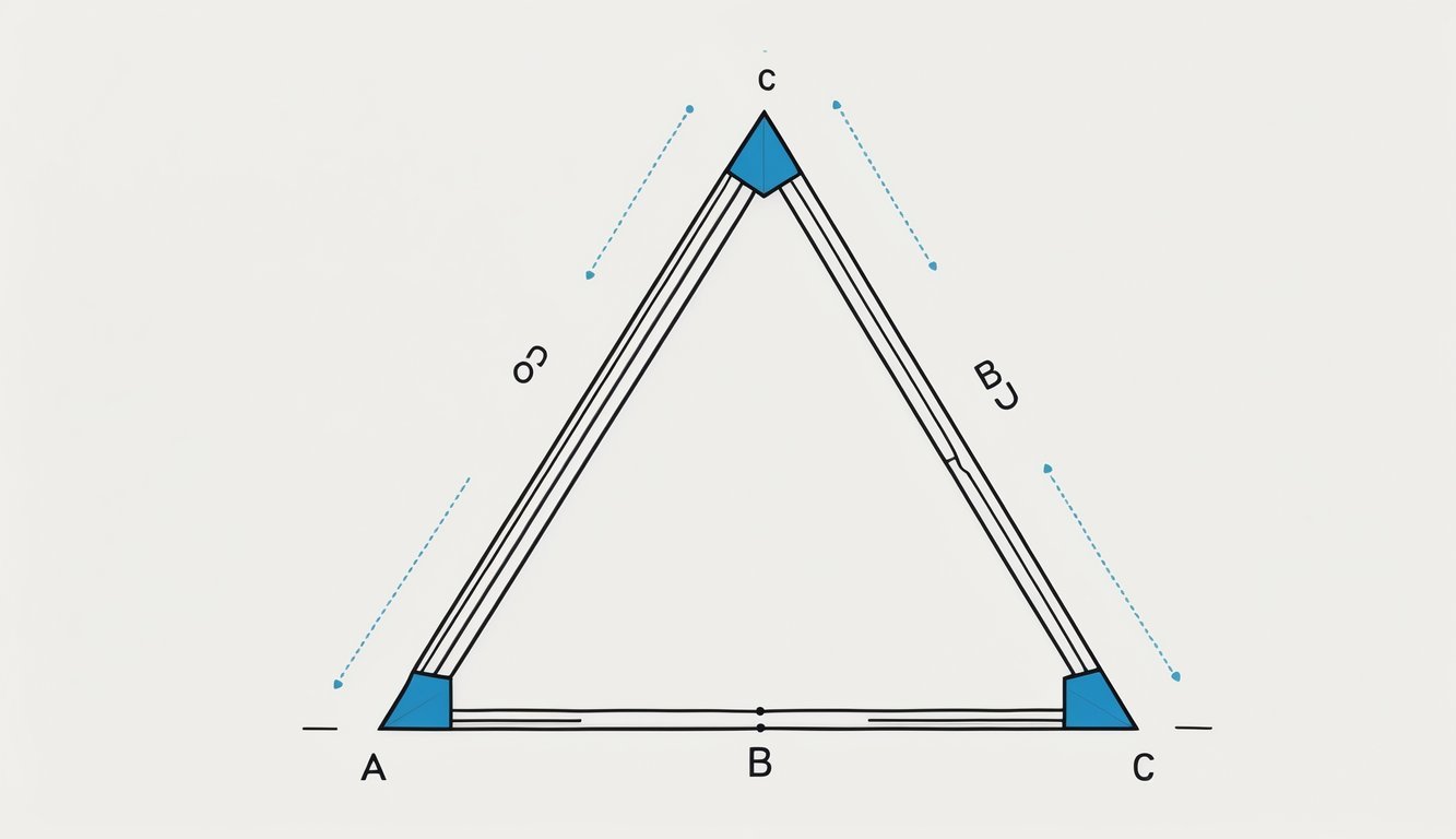 Prikaz pravokutnog trokuta s označenim pravim kutom i stranama.